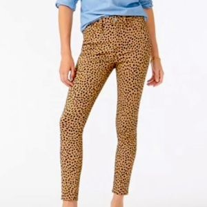 J.Crew Brown 9" Toothpick Leopard Spot Jeans